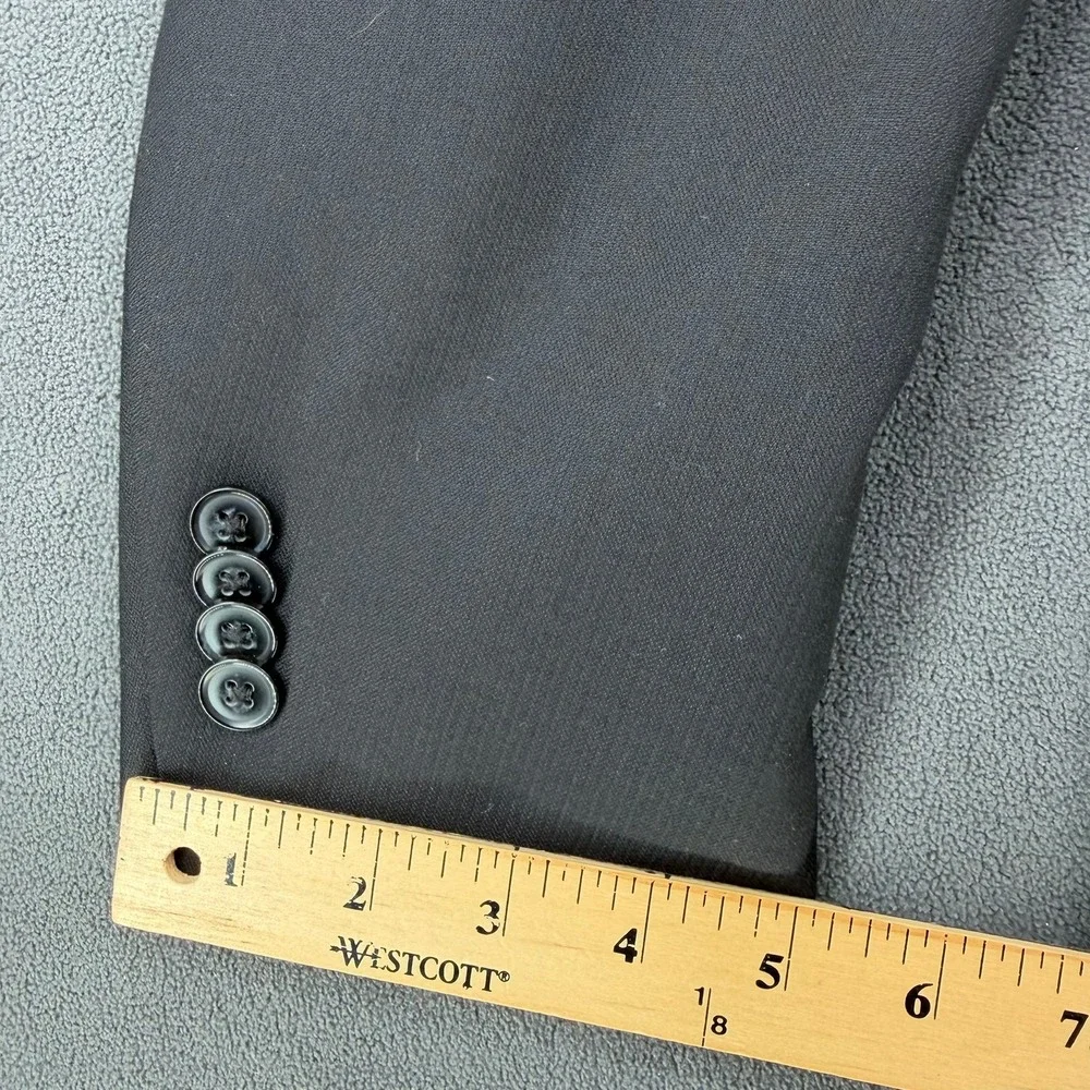Peter Millar Mens 38S Black 100% Wool Herringbone 2-Button Blazer Sport Coat